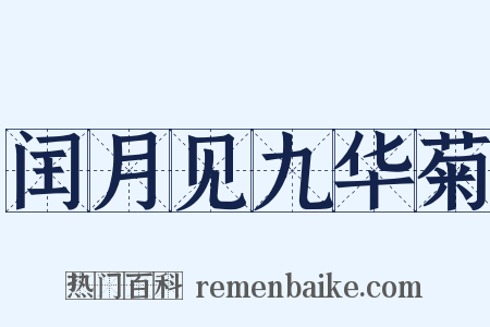 闰月见九华菊是什么意思的图片